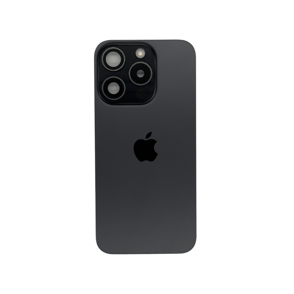 Задняя крышка с оригинальными линзами камеры для смартфона Apple iPhone 15 Pro (Черный титан | Black Titanium) Копия
