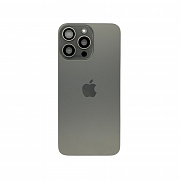Задняя крышка в сборе с кронштейном, линзами камеры и шлейфом для iPhone 15 Pro Max (Natural Titanium) Разбор