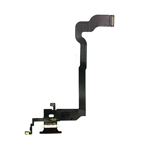 Шлейф с разъемом зарядки и микрофоном  для iPhone X (Черный) (AASP)