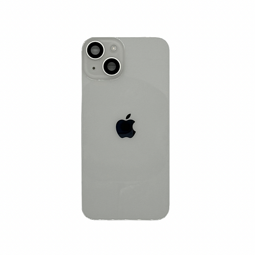 Задняя крышка в сборе с кронштейном, линзами камеры и шлейфом для iPhone 14 (Белый) (Разбор)