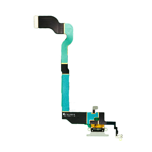 Шлейф с разъемом зарядки и микрофоном для iPhone X (Белый) (AASP)