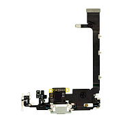 Шлейф с разъемом зарядки и микрофоном для iPhone 11 Pro Max (Белый) (AASP)