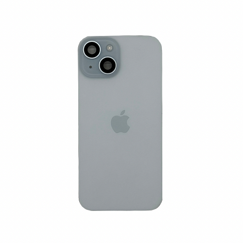 Задняя крышка в сборе с кронштейном, линзами камеры и шлейфом для iPhone 15 (Blue) (Разбор)