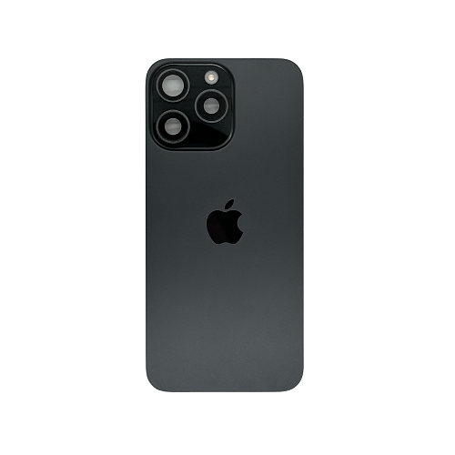 Задняя крышка в сборе с кронштейном, линзами камеры  и шлейфом для iPhone 15 Pro Max (Black Titanium) Разбор