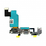 Шлейф c разъёмом зарядки, микрофоном и аудио разъёмом для iPhone 6S Plus (Черный) (AASP)