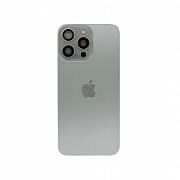 Задняя крышка в сборе с кронштейном, линзами камеры и шлейфом для iPhone 15 Pro Max (White Titanium) Разбор