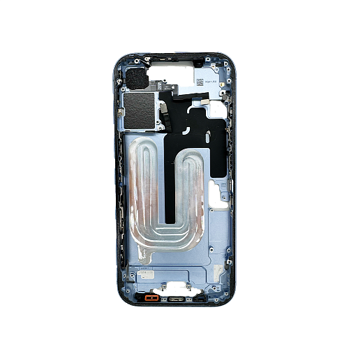 Средняя часть корпуса в сборе со шлейфами для смартфона Apple iPhone 17 (Голубой | Mist Blue) (Разбор) с поддержкой цифровой сим-карты (eSIM)