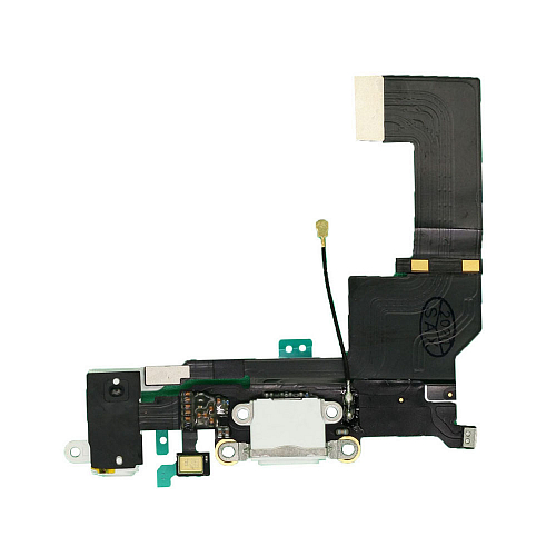 Шлейф c разъёмом зарядки, GSM антенной, микрофоном и аудио разъёмом для iPhone SE (Белый) (AASP)