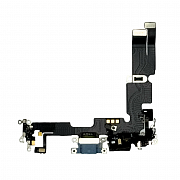 Шлейф с разъемом зарядки и микрофоном для iPhone 14 Plus (Голубой) (AASP)