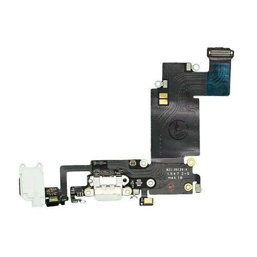Шлейф c разъёмом зарядки, микрофоном и аудио разъёмом для iPhone 6S Plus (Белый) (AASP) 1