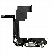 Шлейф с разъемом зарядки и микрофоном для iPhone 15 Pro (Natural Titanium) (AASP)