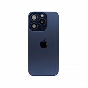 Задняя крышка в сборе с кронштейном, линзами камеры и шлейфом для iPhone 15 Pro (Blue Titanium) Разбор