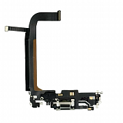 Шлейф с разъемом зарядки и микрофоном для iPhone 13 Pro Max (Белый) (AASP)