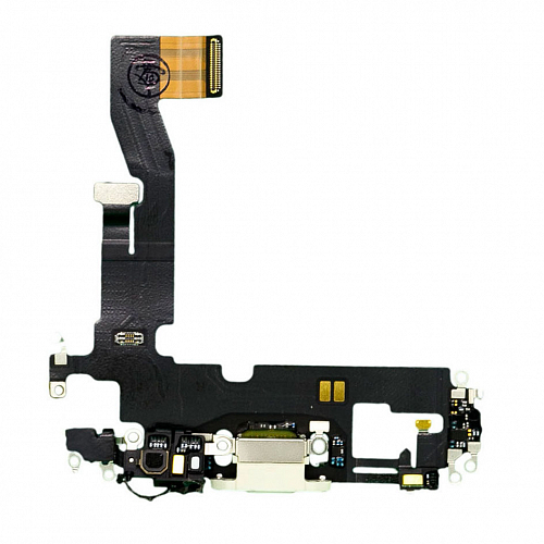 Шлейф с разъемом зарядки и микрофоном для iPhone 12 (Белый) (AASP)