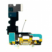 Шлейф c разъемом зарядки, микрофоном и GSM антенной для iPhone 7 (Черный) (AASP)
