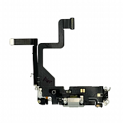Шлейф с разъемом зарядки и микрофоном для iPhone 14 Pro (Белый) (AASP)