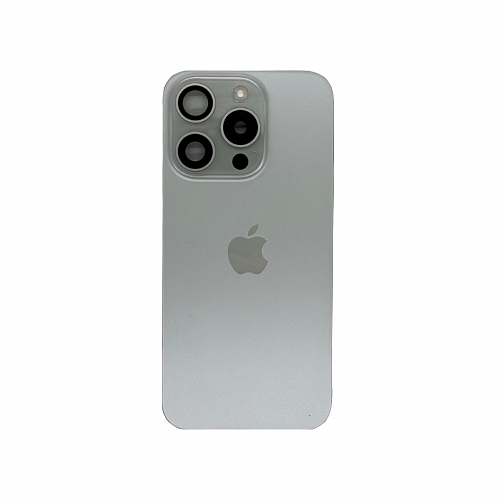 Задняя крышка в сборе с кронштейном, линзами камеры для iPhone 15 Pro (White Titanium)