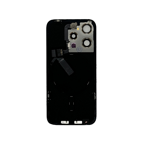 Задняя крышка в сборе с кронштейном, линзами камеры и шлейфом для iPhone 15 Pro (Black Titanium) Разбор 1