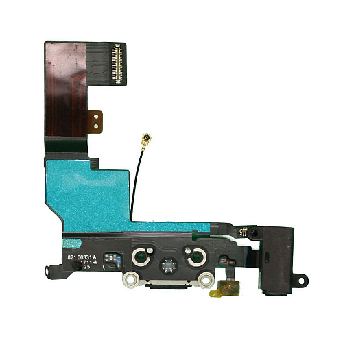 Шлейф c разъёмом зарядки, GSM антенной, микрофоном и аудио разъёмом для iPhone SE (Черный) (AASP) 1