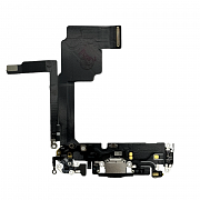 Шлейф с разъемом зарядки и микрофоном для iPhone 15 Pro (Black Titanium) (AASP)
