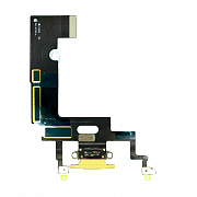 Шлейф с разъемом зарядки и микрофоном для iPhone XR (Желтый) (AASP)