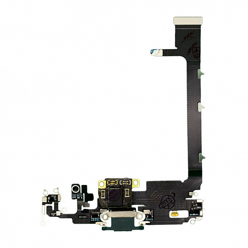 Шлейф с разъемом зарядки и микрофоном для iPhone 11 Pro Max (Зеленый) (AASP)