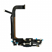 Шлейф с разъемом зарядки и микрофоном для iPhone 13 Pro Max (Голубой) (AASP)