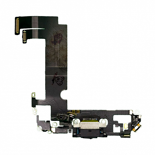 Шлейф с разъемом зарядки и микрофоном для iPhone 12 mini (Черный) (AASP)