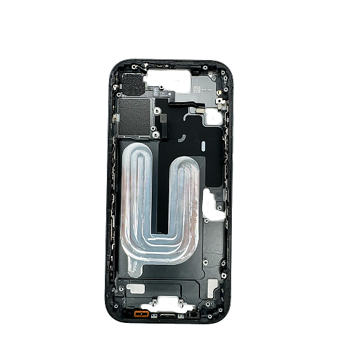 Средняя часть корпуса в сборе со шлейфами для смартфона Apple iPhone 17 (Черный | Black) (Разбор) с поддержкой цифровой сим-карты (eSIM)