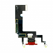Шлейф с разъемом зарядки и микрофоном для iPhone XR (Красный) (AASP)