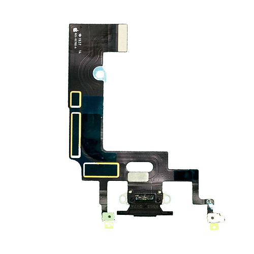 Шлейф с разъемом зарядки и микрофоном для iPhone XR (Черный) (AASP)