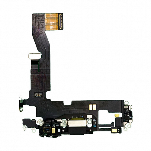 Шлейф с разъемом зарядки и микрофоном для iPhone 12 Pro (Черный) (AASP)