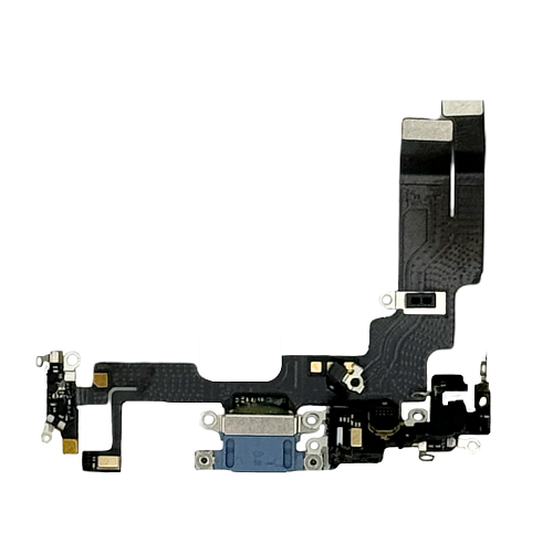 Шлейф с разъемом зарядки и микрофоном для iPhone 14 (Голубой) (AASP)