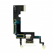 Шлейф с разъемом зарядки и микрофоном  для iPhone XR (Белый) (AASP)